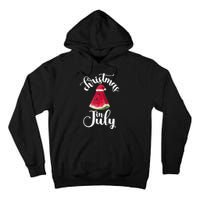 Christmas In July Watermelon Fun Santa Beach Summer Graphic Tall Hoodie