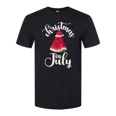 Christmas In July Watermelon Fun Santa Beach Summer Graphic Softstyle® CVC T-Shirt