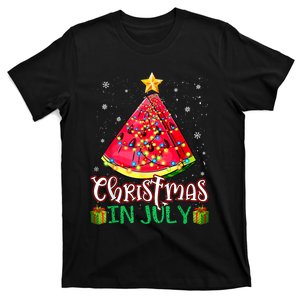 Christmas In July Watermelon Xmas Tree Summer T-Shirt