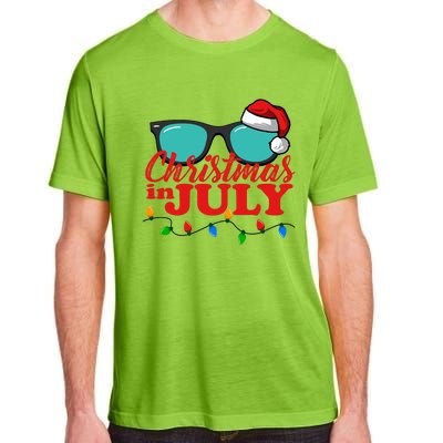 Christmas In July Santa Hat Sunglasses Summer Celebration Adult ChromaSoft Performance T-Shirt