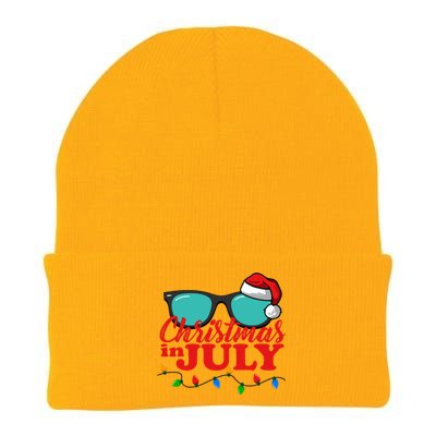 Christmas In July Santa Hat Sunglasses Summer Celebration Knit Cap Winter Beanie