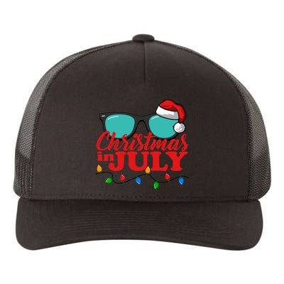 Christmas In July Santa Hat Sunglasses Summer Celebration Yupoong Adult 5-Panel Trucker Hat