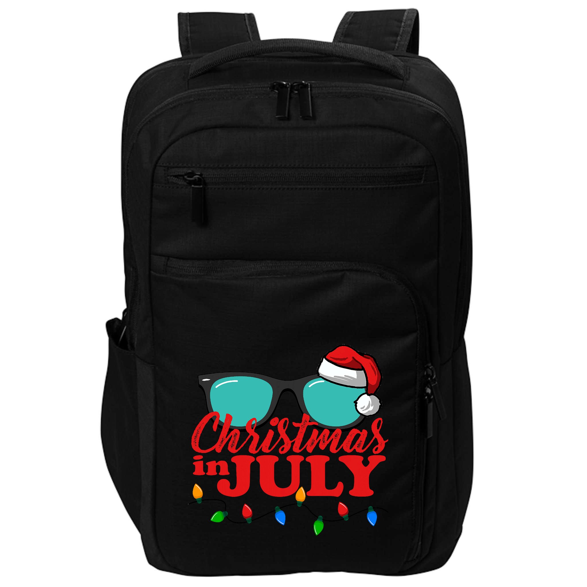Christmas In July Santa Hat Sunglasses Summer Celebration Impact Tech Backpack