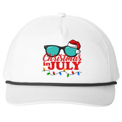 Christmas In July Santa Hat Sunglasses Summer Celebration Snapback Five-Panel Rope Hat