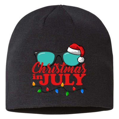 Christmas In July Santa Hat Sunglasses Summer Celebration Sustainable Beanie