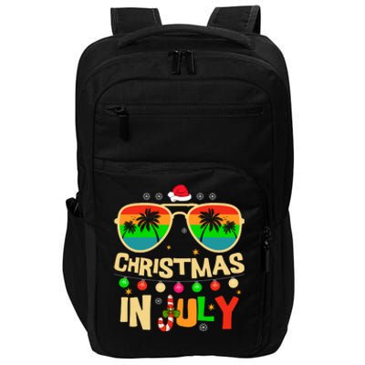 Christmas In July Palm Tree Xmas Tree Beach Summer Vacation Impact Tech Backpack