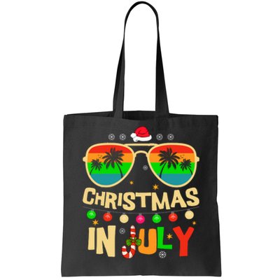 Christmas In July Palm Tree Xmas Tree Beach Summer Vacation Tote Bag