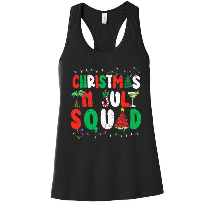 Christmas In July Squad Funny Summer Xmas Women's Racerback Tank