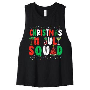 Christmas In July Squad Funny Summer Xmas Women's Racerback Cropped Tank