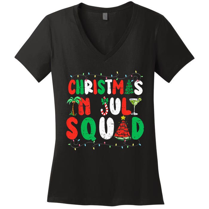 Christmas In July Squad Funny Summer Xmas Women's V-Neck T-Shirt