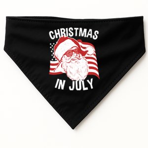 Christmas In July | Retro Hipster Santa 4th of July USA-Made Doggie Bandana