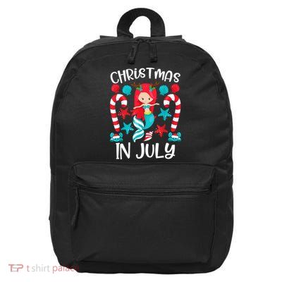 Christmas In July Cute Mermaid Summer 16 in Basic Backpack
