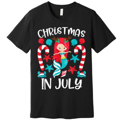 Christmas In July Cute Mermaid Summer Premium T-Shirt