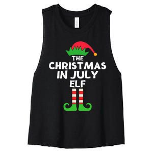 Christmas In July Elf Summer Beach Vacation Party Pajama Women's Racerback Cropped Tank