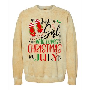 Christmas in July Just A Girl Who Loves Christmas In July Colorblast Crewneck Sweatshirt