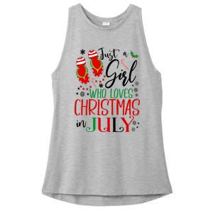 Christmas in July Just A Girl Who Loves Christmas In July Ladies PosiCharge Tri-Blend Wicking Tank