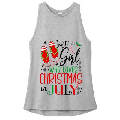 Christmas in July Just A Girl Who Loves Christmas In July Ladies PosiCharge Tri-Blend Wicking Tank