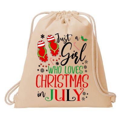 Christmas in July Just A Girl Who Loves Christmas In July Drawstring Bag