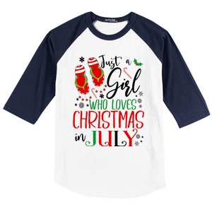 Christmas in July Just A Girl Who Loves Christmas In July Baseball Sleeve Shirt