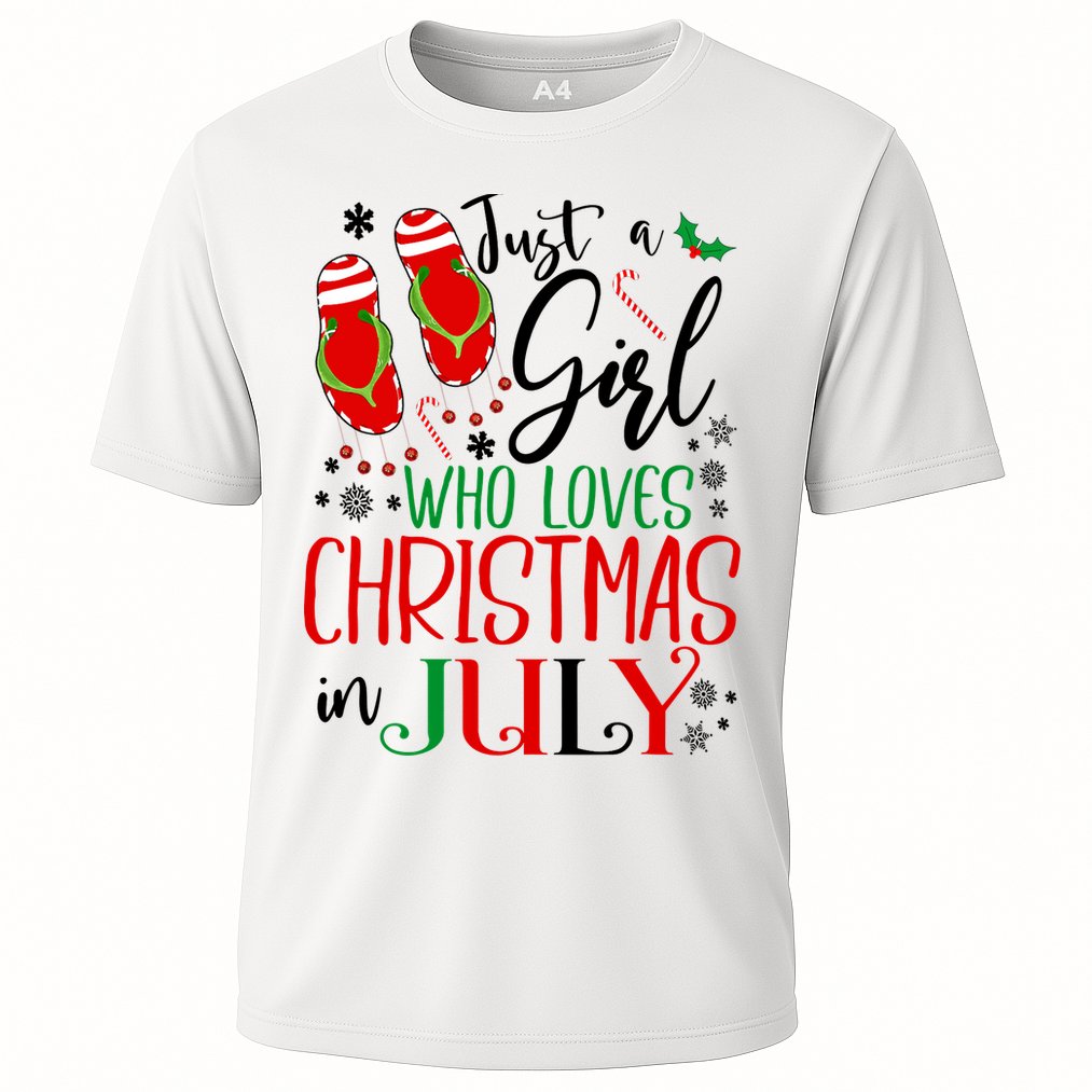 Christmas in July Just A Girl Who Loves Christmas In July Cooling Performance Crew T-Shirt