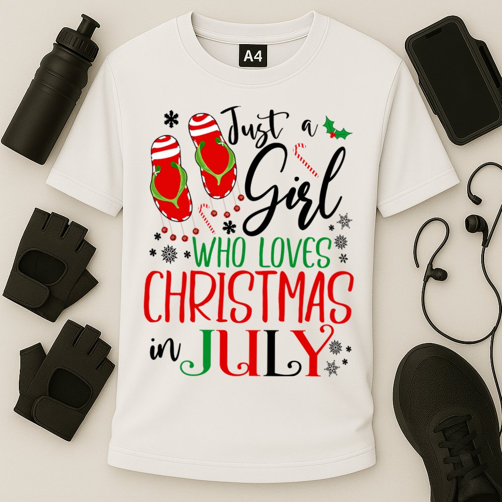 Christmas in July Just A Girl Who Loves Christmas In July Cooling Performance Crew T-Shirt