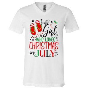 Christmas in July Just A Girl Who Loves Christmas In July V-Neck T-Shirt