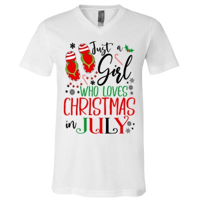 Christmas in July Just A Girl Who Loves Christmas In July V-Neck T-Shirt