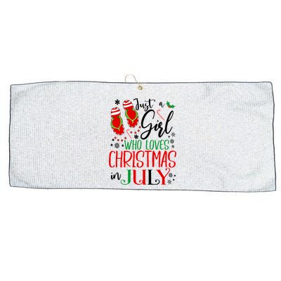 Christmas in July Just A Girl Who Loves Christmas In July Large Microfiber Waffle Golf Towel
