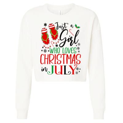 Christmas in July Just A Girl Who Loves Christmas In July Cropped Pullover Crew