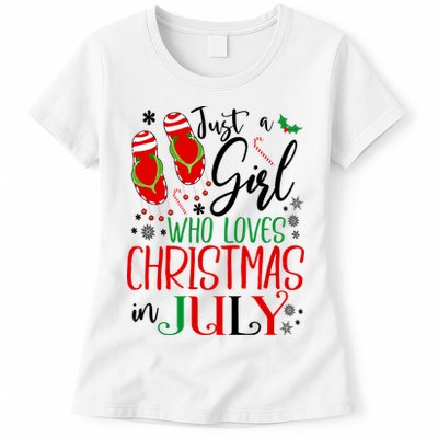 Christmas in July Just A Girl Who Loves Christmas In July Womens T-Shirt