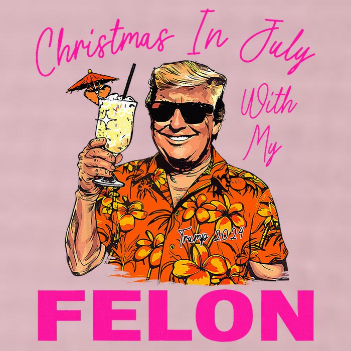 Christmas In July With My Felon Trump 2024 Summer Vacation 25L Jumbo Tote