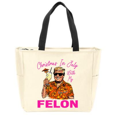 Christmas In July With My Felon Trump 2024 Summer Vacation Zip Tote Bag