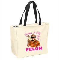 Christmas In July With My Felon Trump 2024 Summer Vacation Zip Tote Bag