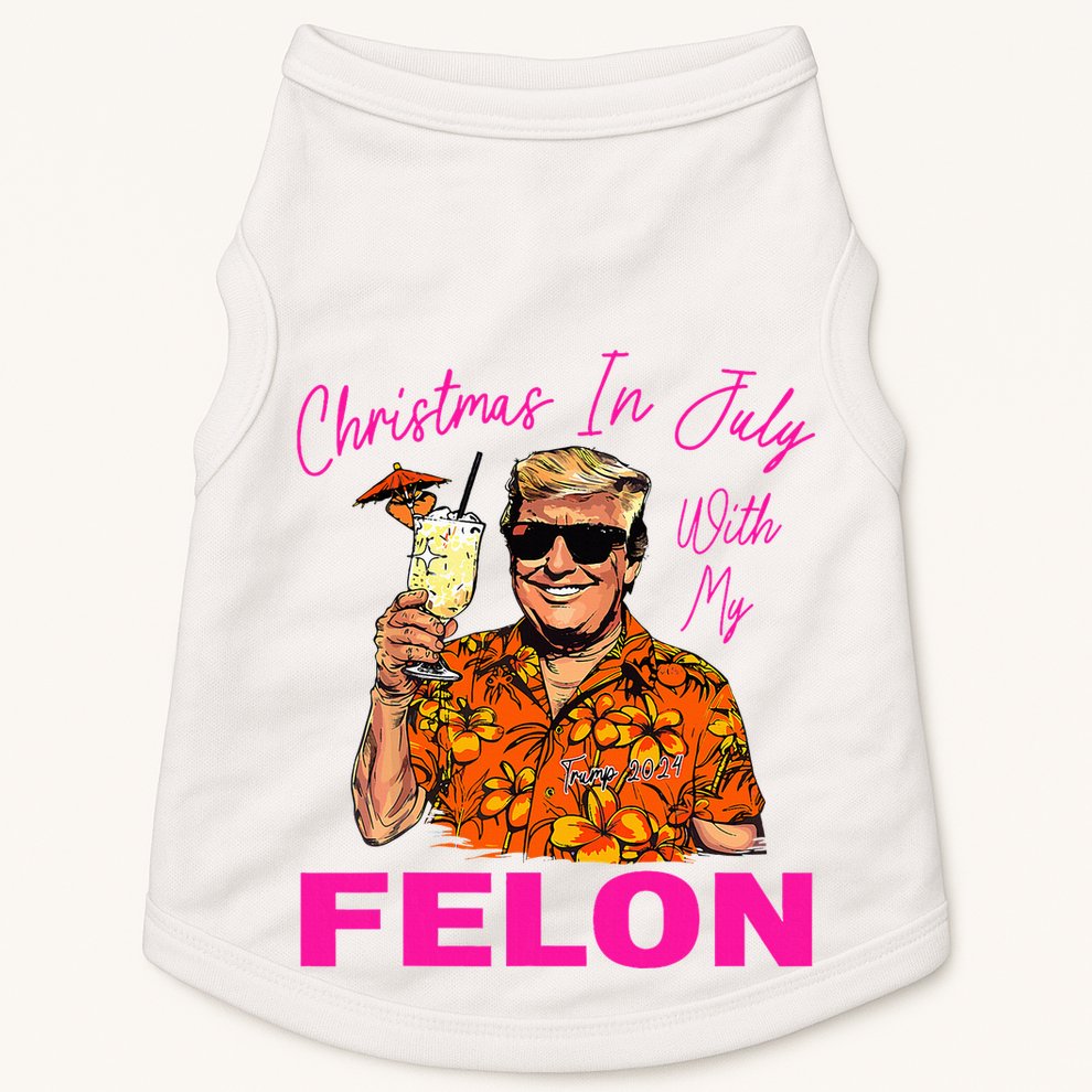 Christmas In July With My Felon Trump 2024 Summer Vacation Doggie Tank