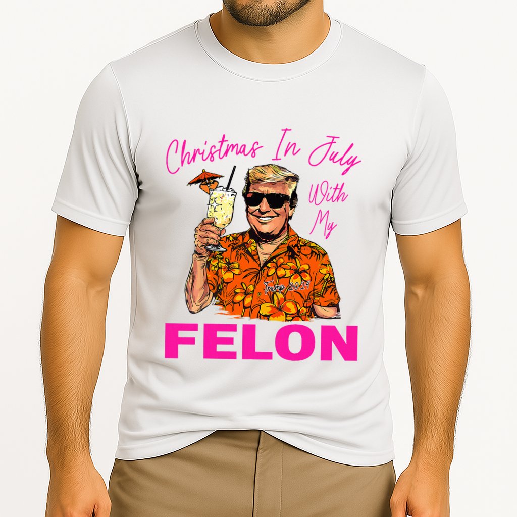 Christmas In July With My Felon Trump 2024 Summer Vacation Performance Shirt