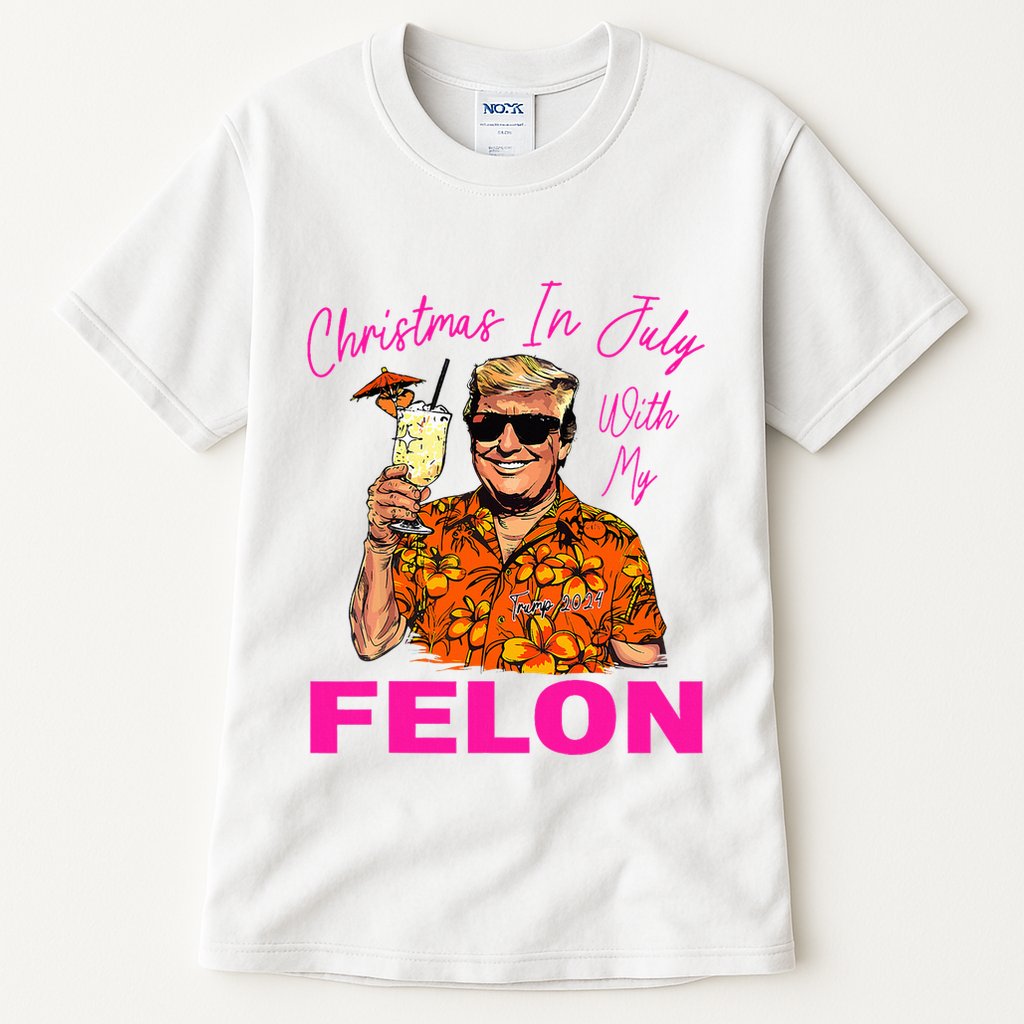 Christmas In July With My Felon Trump 2024 Summer Vacation Tall T-Shirt