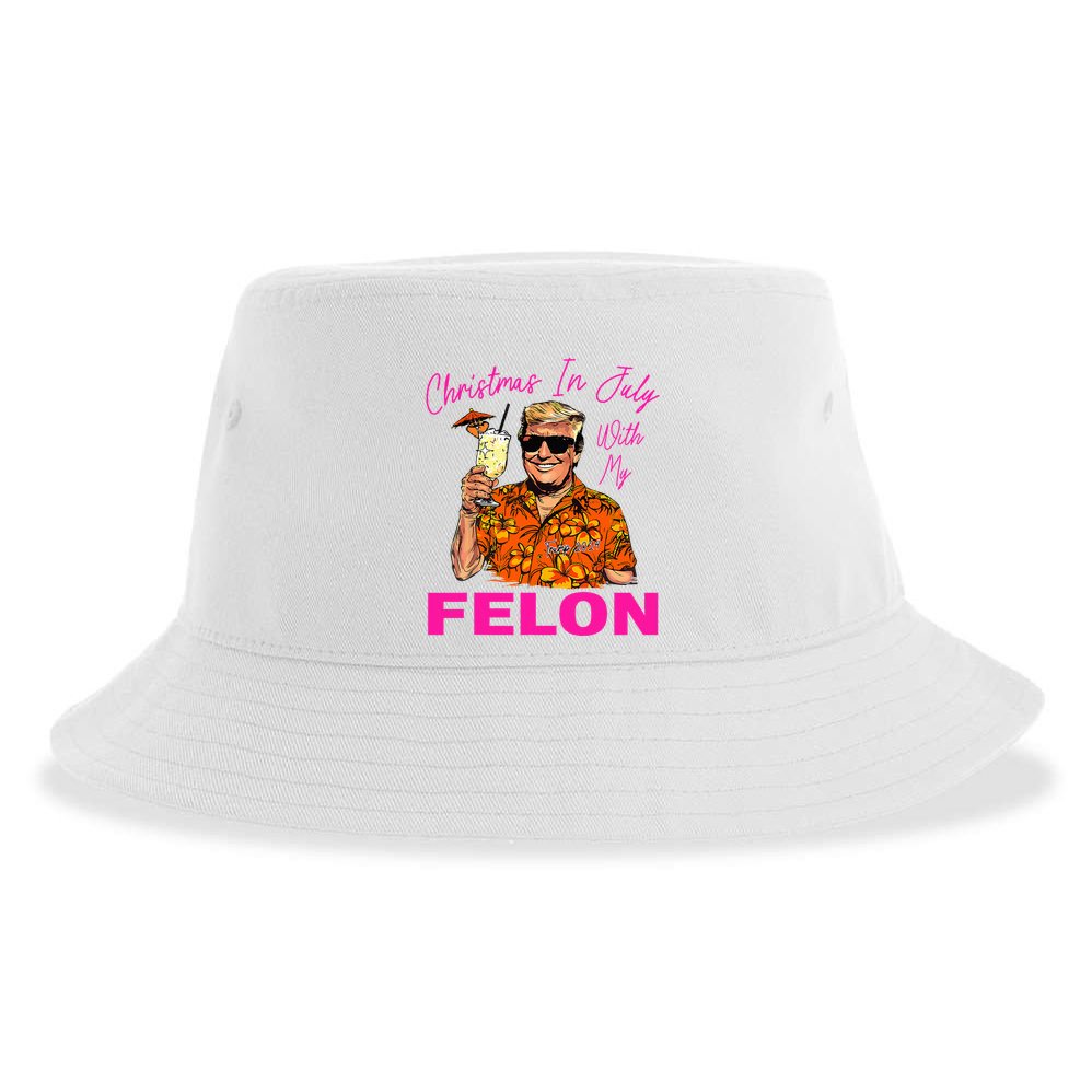 Christmas In July With My Felon Trump 2024 Summer Vacation Sustainable Bucket Hat