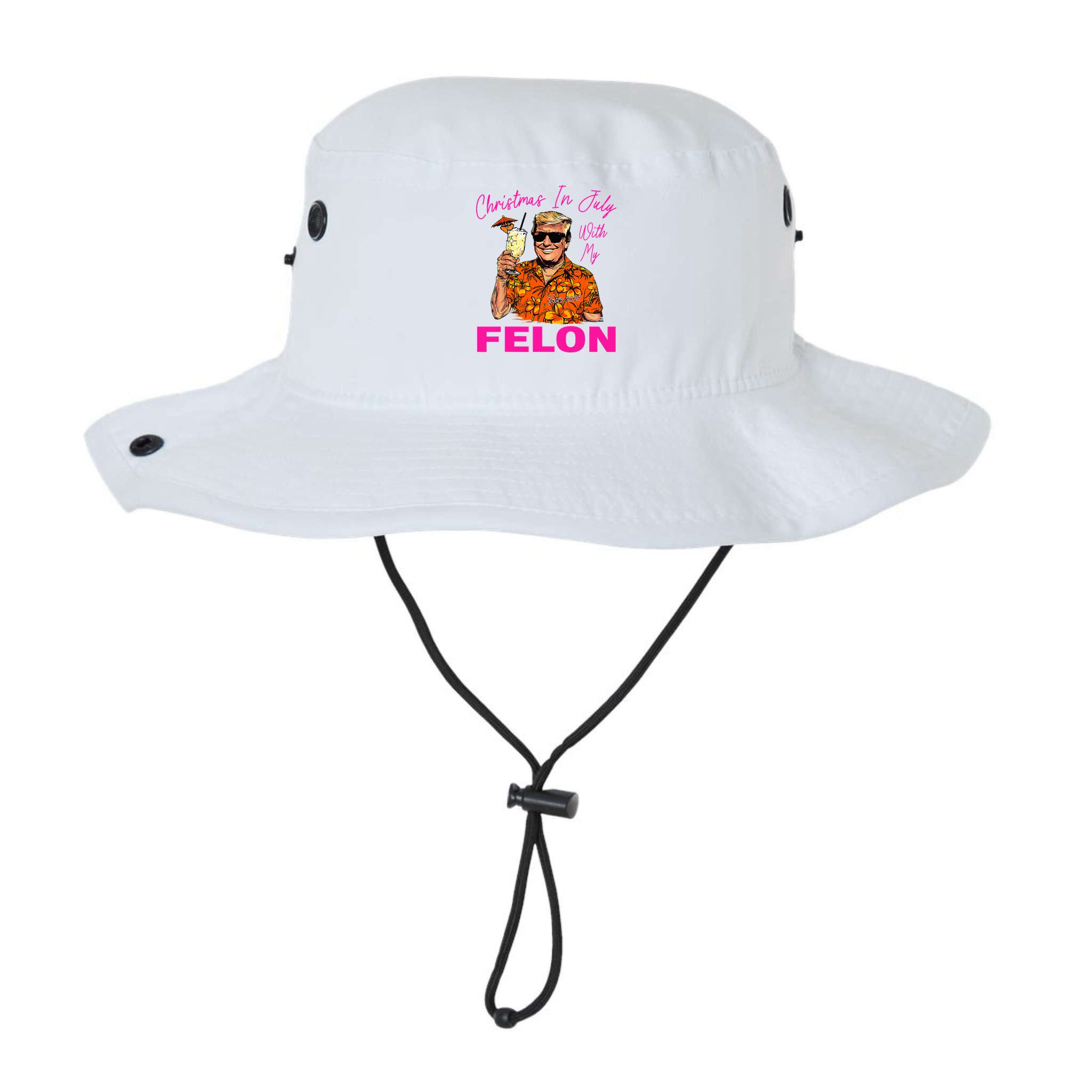 Christmas In July With My Felon Trump 2024 Summer Vacation Bucket Hat