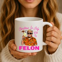 Christmas In July With My Felon Trump 2024 Summer Vacation Mug