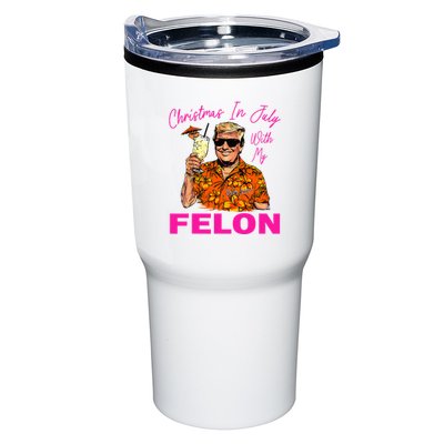 Christmas In July With My Felon Trump 2024 Summer Vacation Tumbler