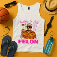 Christmas In July With My Felon Trump 2024 Summer Vacation Tank Top