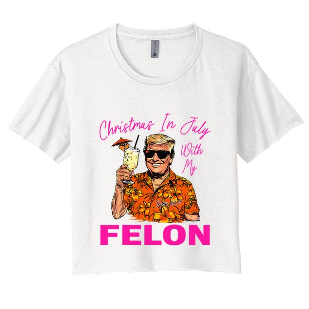Christmas In July With My Felon Trump 2024 Summer Vacation Crop Top