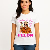 Christmas In July With My Felon Trump 2024 Summer Vacation Womens T-Shirt
