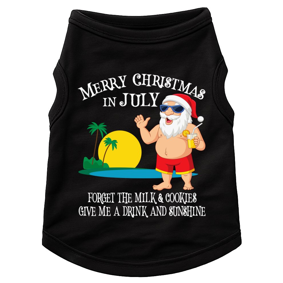 Christmas In July Pool Party Santa Vacation Gift Doggie Tank