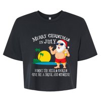 Christmas In July Pool Party Santa Vacation Gift Bella+Canvas Jersey Crop Tee