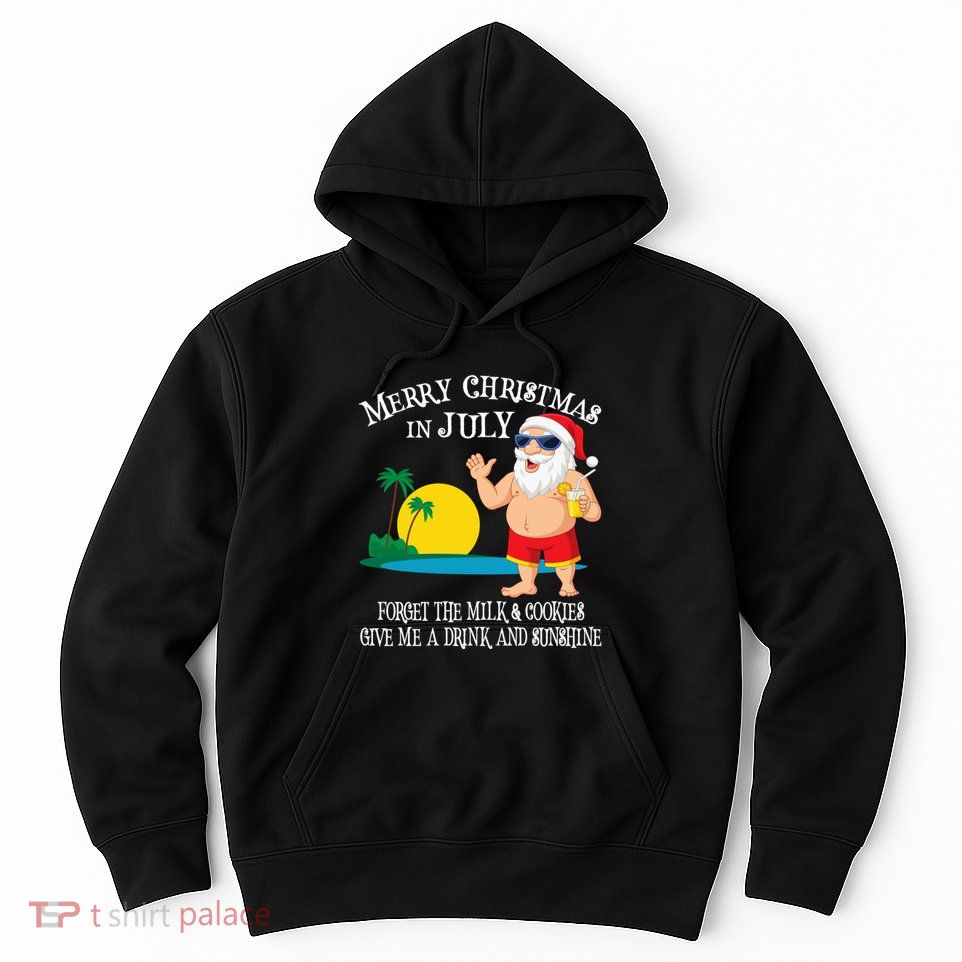 Christmas In July Pool Party Santa Vacation Gift Hoodie