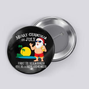 Christmas In July Pool Party Santa Vacation Gift Button