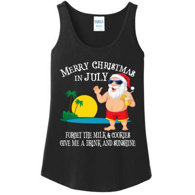 Christmas In July Pool Party Santa Vacation Gift Ladies Essential Tank