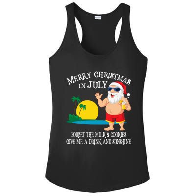 Christmas In July Pool Party Santa Vacation Gift Ladies PosiCharge Competitor Racerback Tank