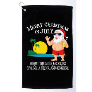 Christmas In July Pool Party Santa Vacation Gift Platinum Collection Golf Towel